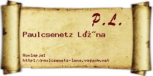 Paulcsenetz Léna névjegykártya